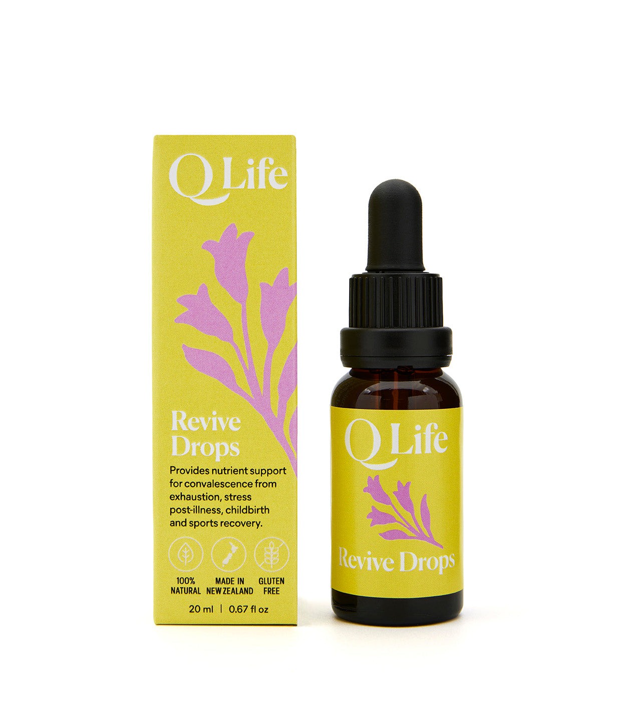 Q life Revive Drops for Pets is a herbal remedy for recovery from stress, exhaustion, illness, and childbirth with natural nutrients